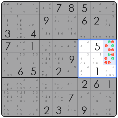 finned x wing sudoku